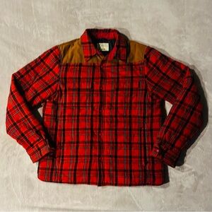 ASPESI Italy Thermore Red Flannel Plaid Snap Overshirt Size XXL
